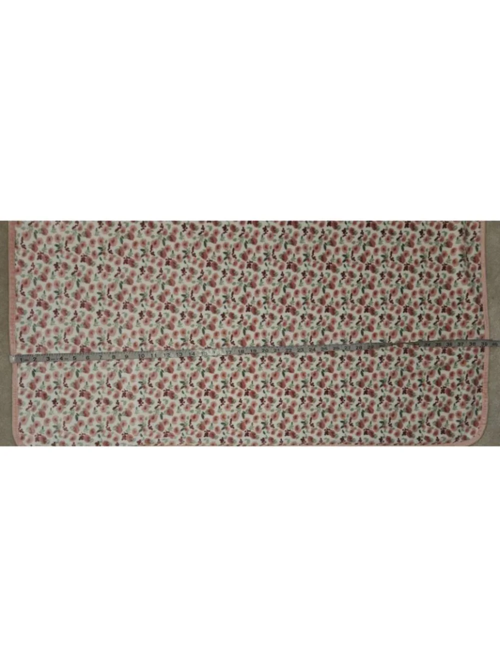 Modern Baby Gerber Fleece Baby Blanket Reversible Pink Green White Floral Stripe